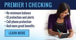 A Flyer for Premier 1 Checking Service | Credit Cards